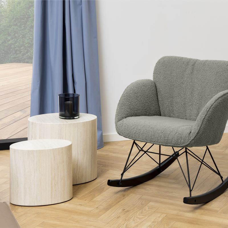 Mice Oval Coffee Table Set in Light Oak — detail view