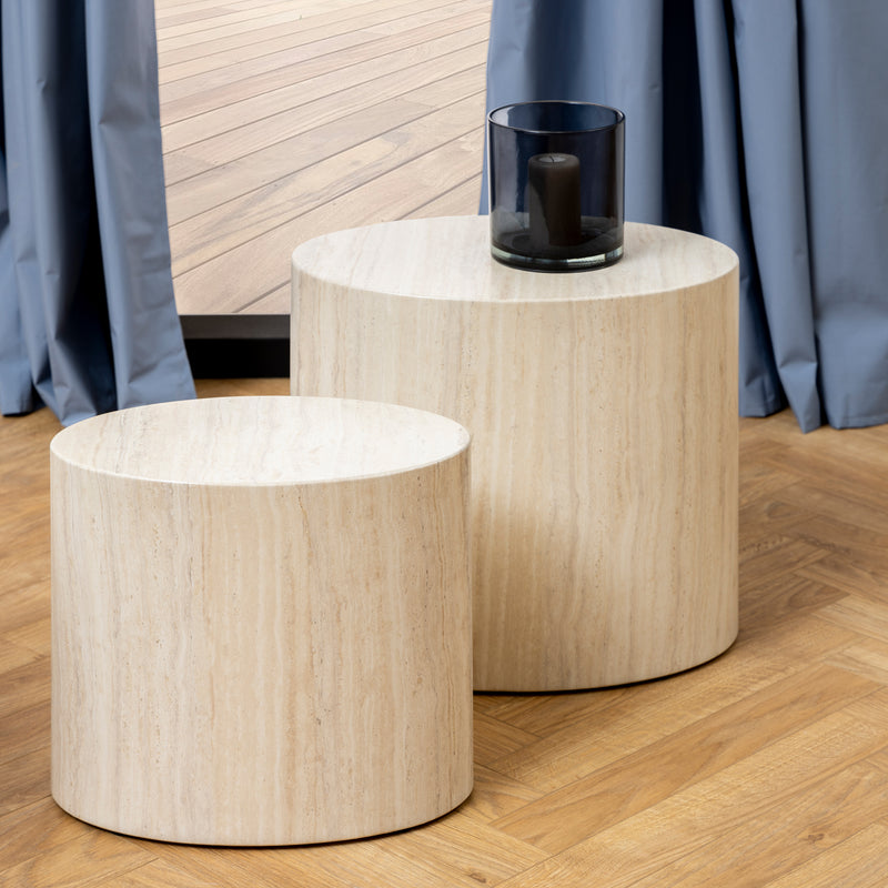 Mice Oval Coffee Table Set in Light Oak — alternative angle