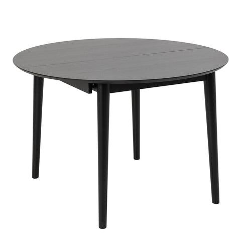 Montreux Round Extending Dining Table in Black 115 — front view