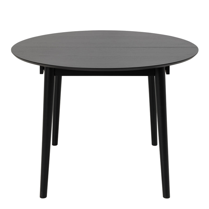 Montreux Round Extending Dining Table in Black 115 — side angle