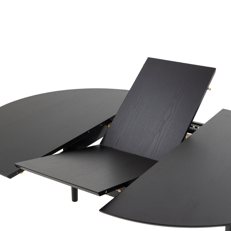 Montreux Round Extending Dining Table in Black 115 — alternative angle