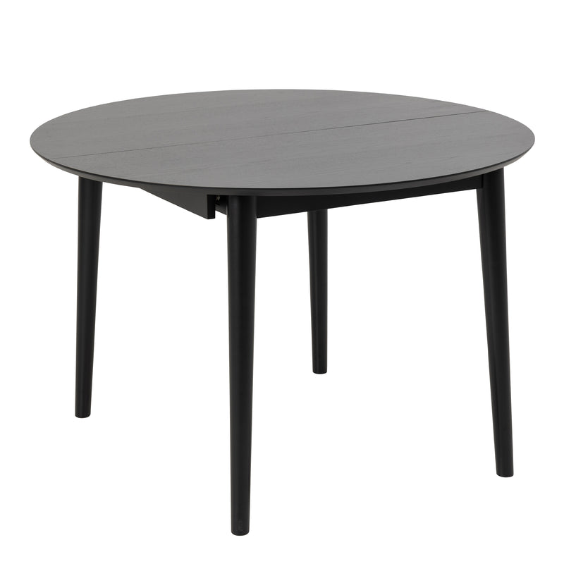 Montreux Round Extending Dining Table in Black 115 — side angle