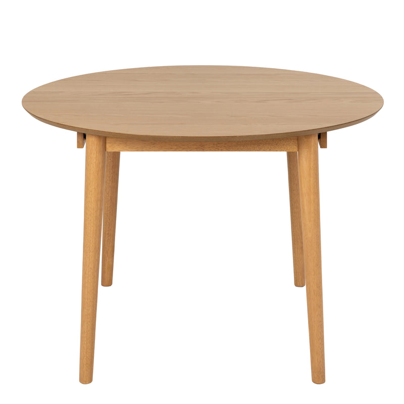Montreux Round Extending Dining Table in Oak 154 — side angle