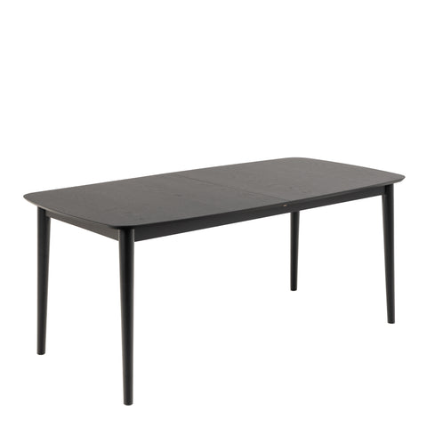 Montreux Rectangular Extending Dining Table in Black 180 — front view