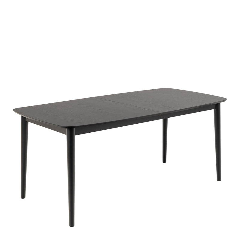 Montreux Rectangular Extending Dining Table in Black 180 — front view