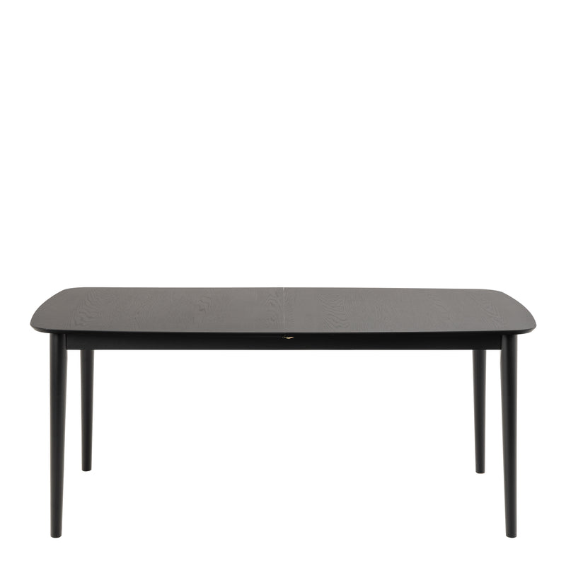 Montreux Rectangular Extending Dining Table in Black 180 — side angle