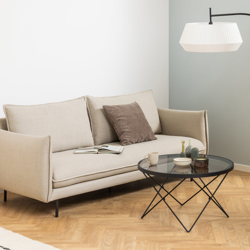 Cuxton Black Coffee Table with Smoked Glass Top — alternative angle