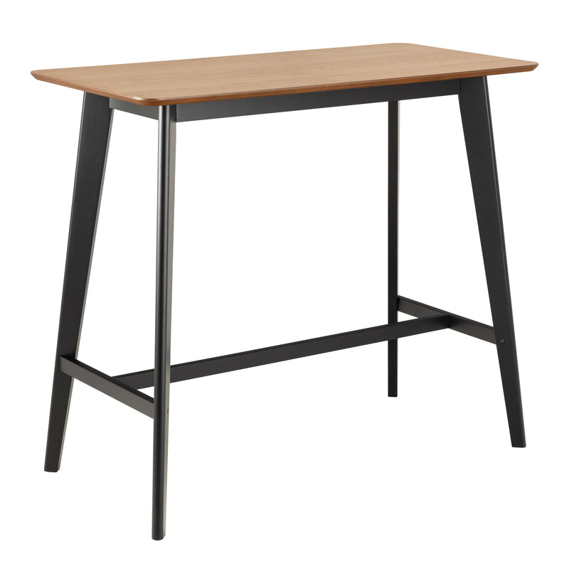Roxby Bar Table in Oak & Black — front view