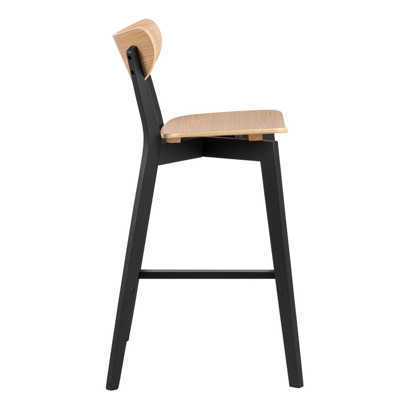 Roxby Bar Stool, Black and Oak Set of 2 — detail view