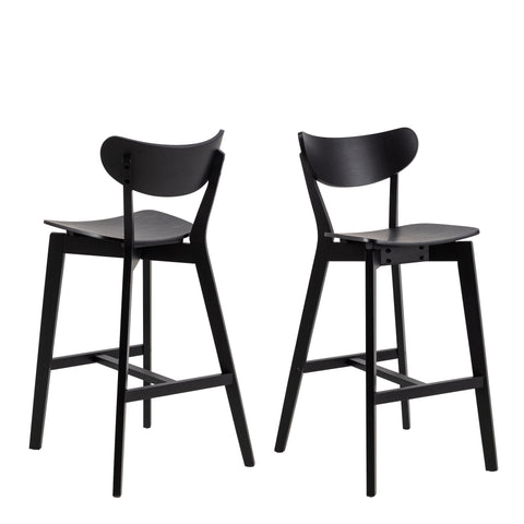 Roxby Bar Stool in Black Set of 2 — front view
