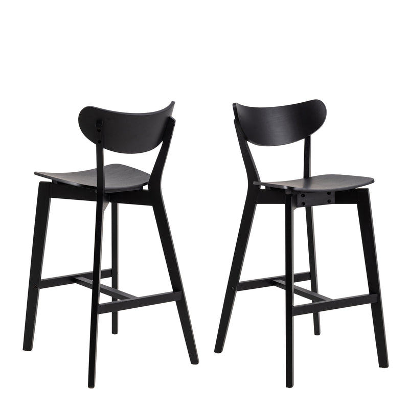 Roxby Bar Stool in Black Set of 2 — front view