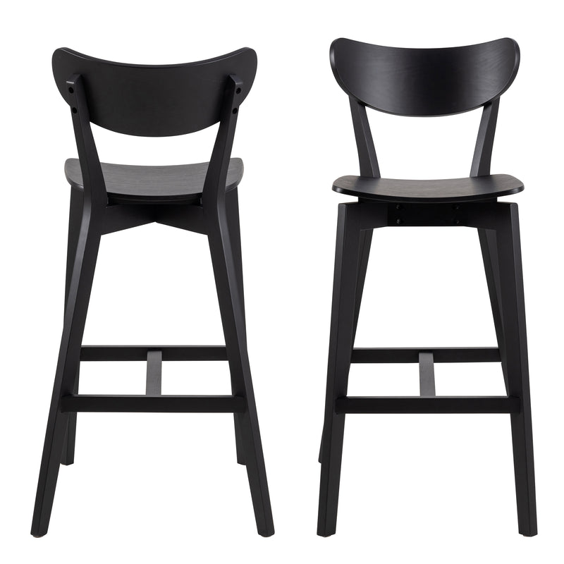 Roxby Bar Stool in Black Set of 2 — side angle