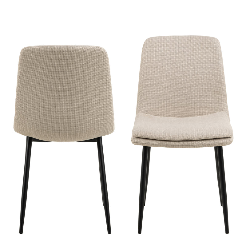 Becca Dining Chair in Beige Set of 4 — side angle