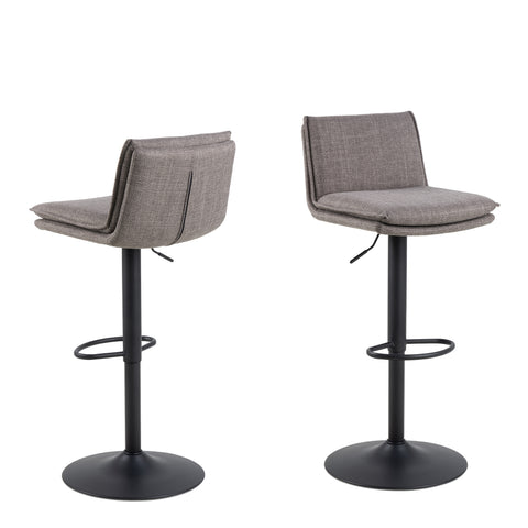 Flynn Swivel Bar Stool with Height Adjustable Function in Light Grey — front view