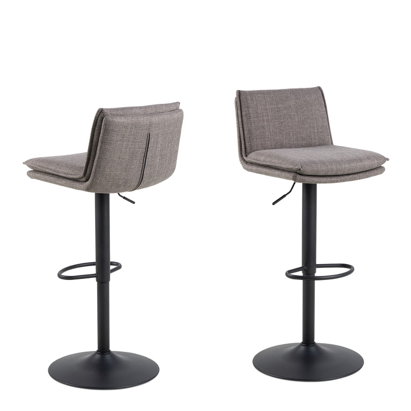 Flynn Swivel Bar Stool with Height Adjustable Function in Light Grey — front view