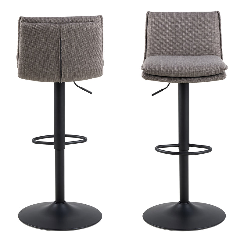 Flynn Swivel Bar Stool with Height Adjustable Function in Light Grey — side angle