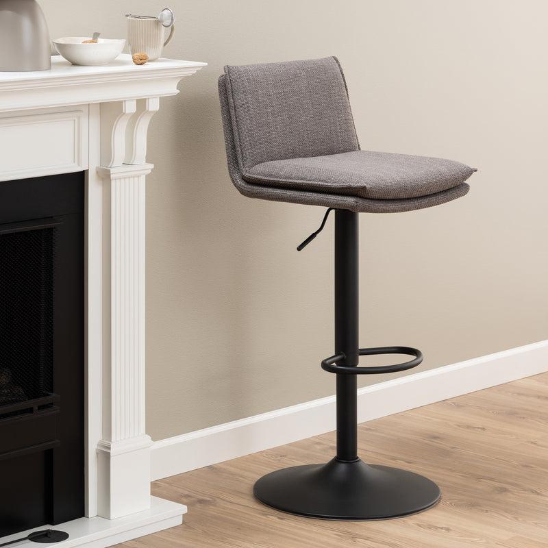 Flynn Swivel Bar Stool with Height Adjustable Function in Light Grey — alternative angle