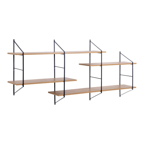 Belfast Wall Unit with 4 Shelves in Oak — front view