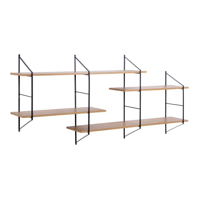 Belfast Wall Unit with 4 Shelves in Oak — front view