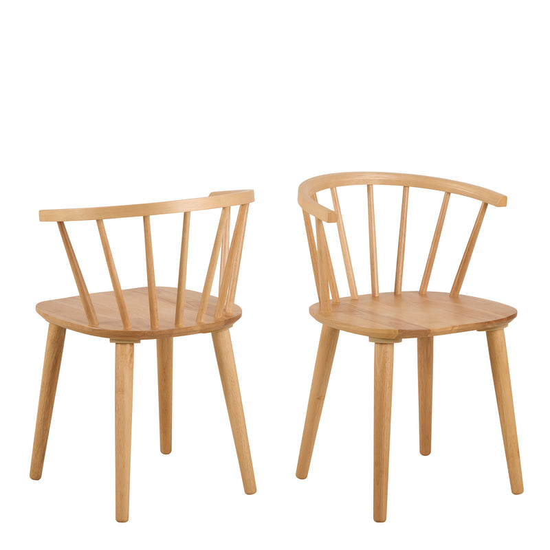 Ida Dining Chair in Oak Set of 2 — front view