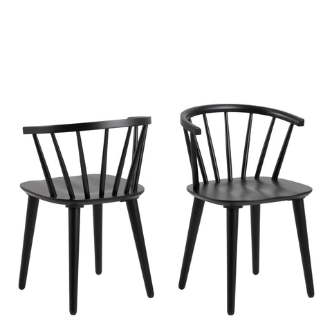 Ida Dining Chair in Black Set of 2 — front view