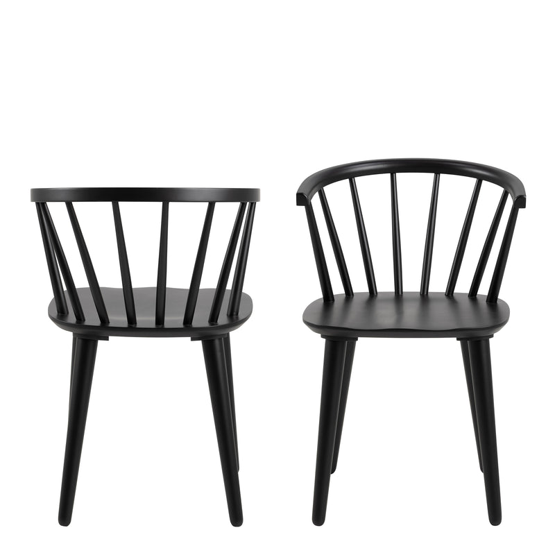 Ida Dining Chair in Black Set of 2 — side angle