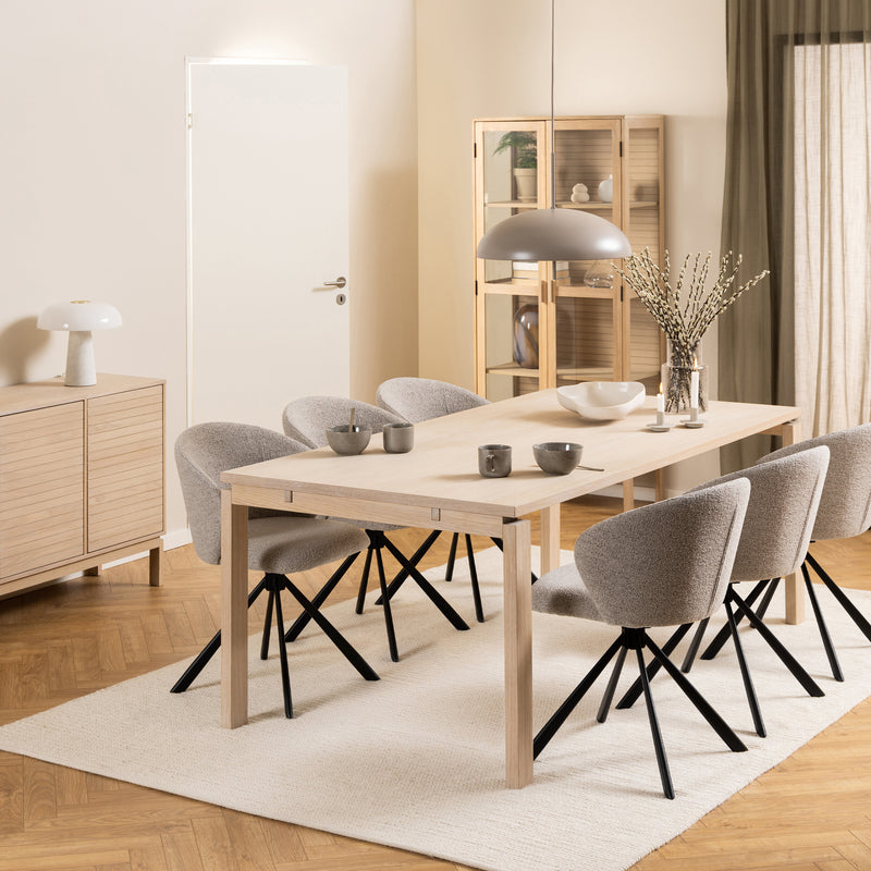 Linley Extending Dining Table in White Oak — detail view