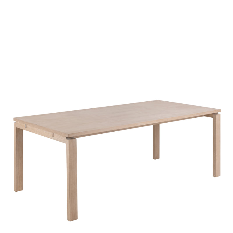 Linley Extendable Dining Table in White Oak 200/300 x 100 x 75cm — side angle
