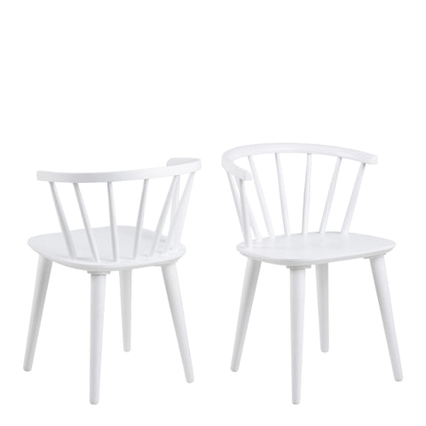 Ida Dining Chair in White Set of 2 — front view