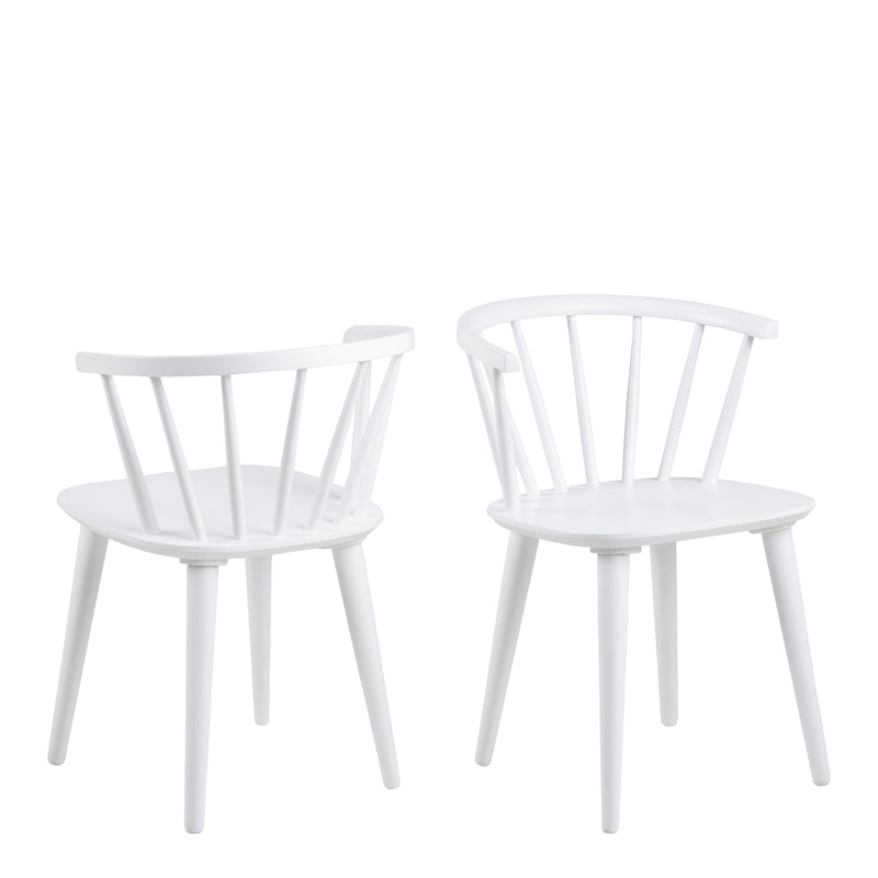 Ida Dining Chair in White Set of 2 — front view