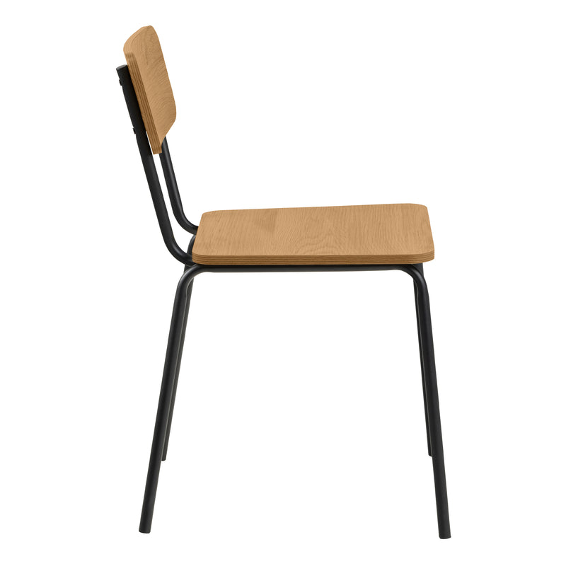 Peru Dining Chair in Steel and Oak Set of 4 — detail view