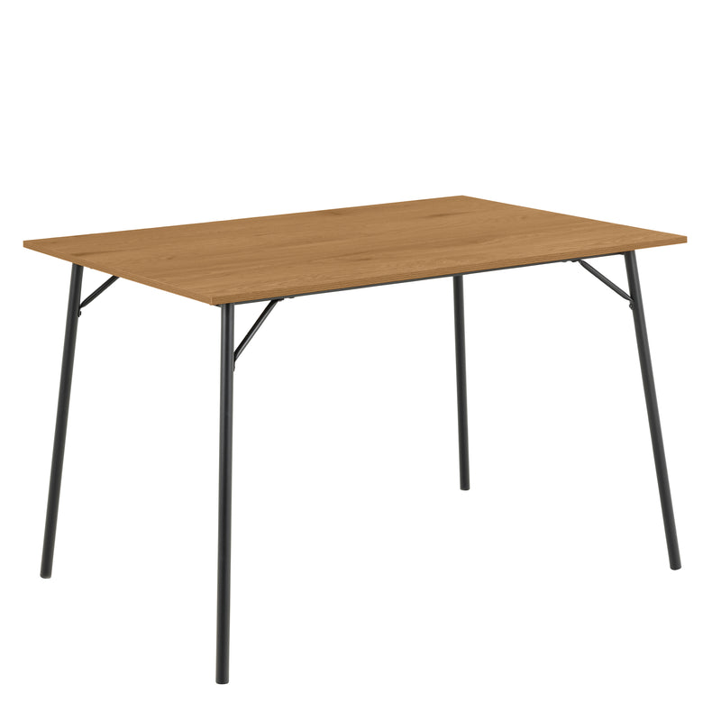 Peru Dining Table in Black and Oak 120x80cm includes 4 Peru Dining Chairs in Steel and Oak — side angle