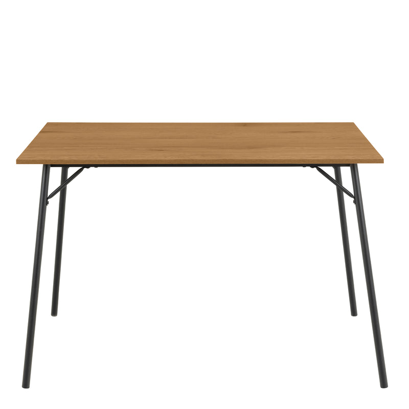 Peru Dining Table in Black and Oak 120x80cm includes 4 Peru Dining Chairs in Steel and Oak — detail view