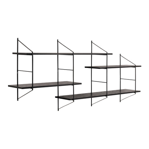 Belfast Wall Unit with 4 Shelves in Black — front view