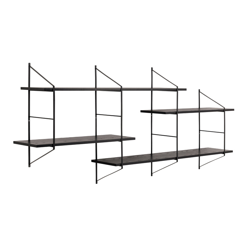 Belfast Wall Unit with 4 Shelves in Black — front view
