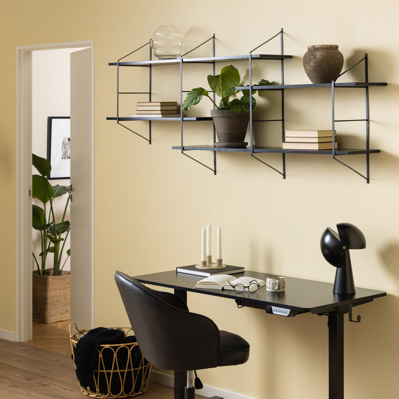 Belfast Wall Unit with 4 Shelves in Black — alternative angle