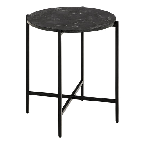 Lamoine Round Side Table in Matt Black — front view