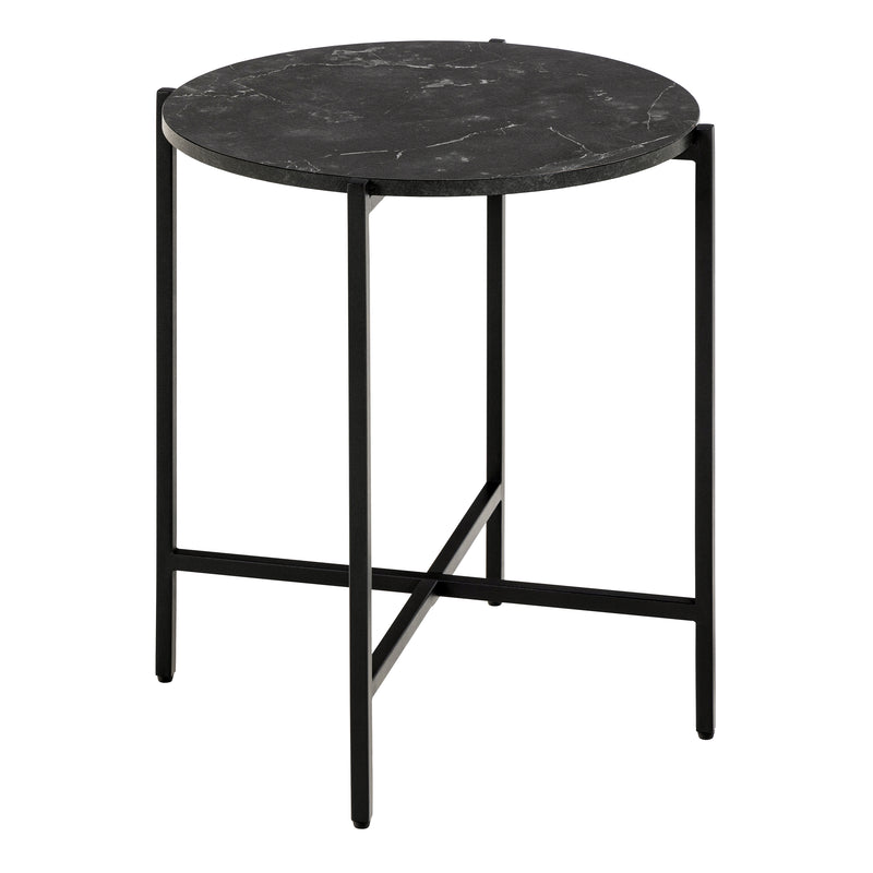 Lamoine Round Side Table in Matt Black — front view