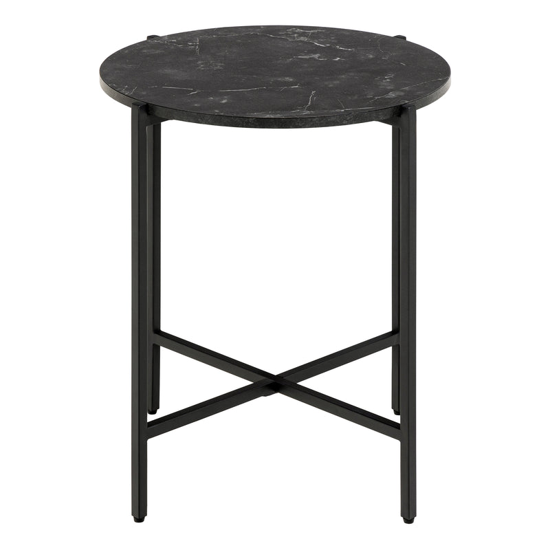 Lamoine Round Side Table in Matt Black — side angle
