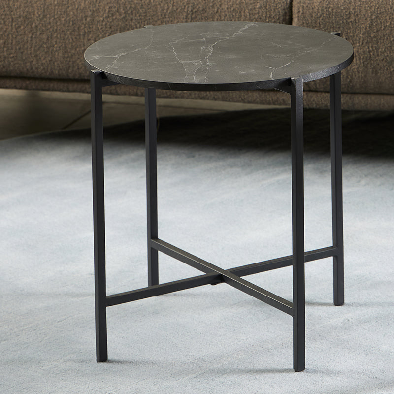 Lamoine Round Side Table in Matt Black — alternative angle
