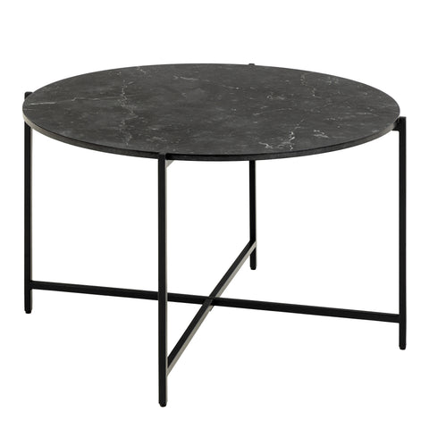 Lamoine Round Coffee Table in Matt Black — front view