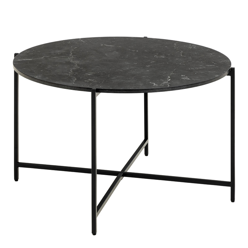 Lamoine Round Coffee Table in Matt Black — front view