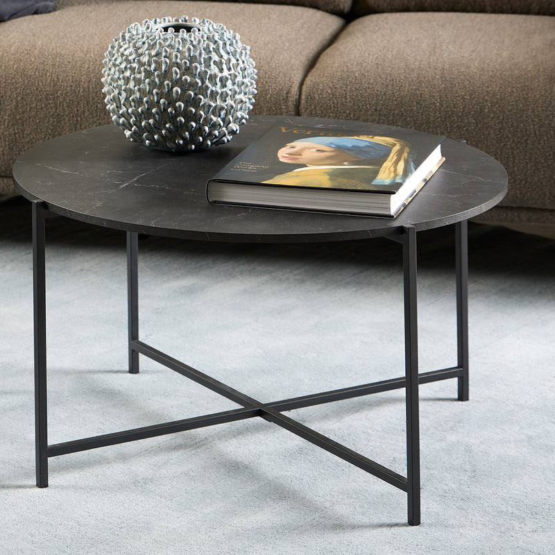 Lamoine Round Coffee Table in Matt Black — alternative angle