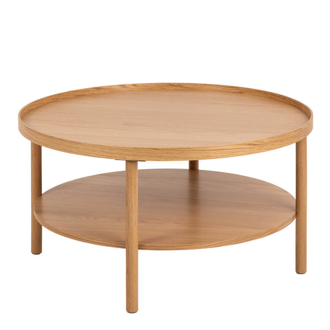 Banbury Round Coffee Table in Oak 80x42cm — front view
