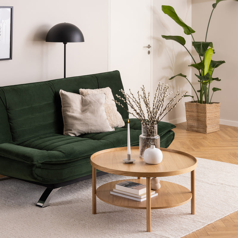 Banbury Round Coffee Table in Oak 80x42cm — detail view