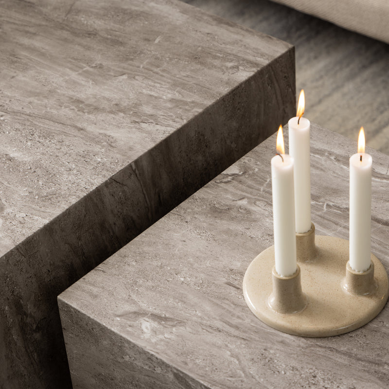 Dice Coffee Table Set in Grey Marble — alternative angle