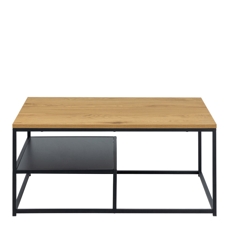 Gila Coffee Table with Open Shelf in Oak — side angle