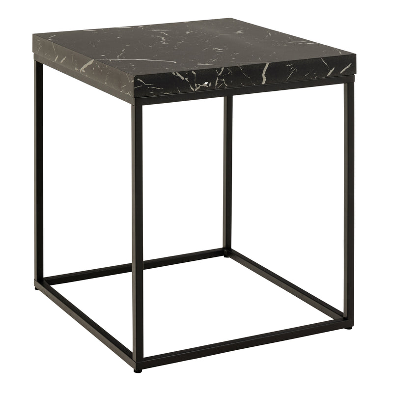 Barossa Coffee Table with Black Marble Marquina Top & Black Steel Base 40cm — front view