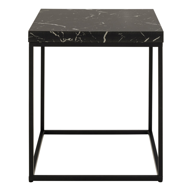 Barossa Coffee Table with Black Marble Marquina Top & Black Steel Base 40cm — side angle