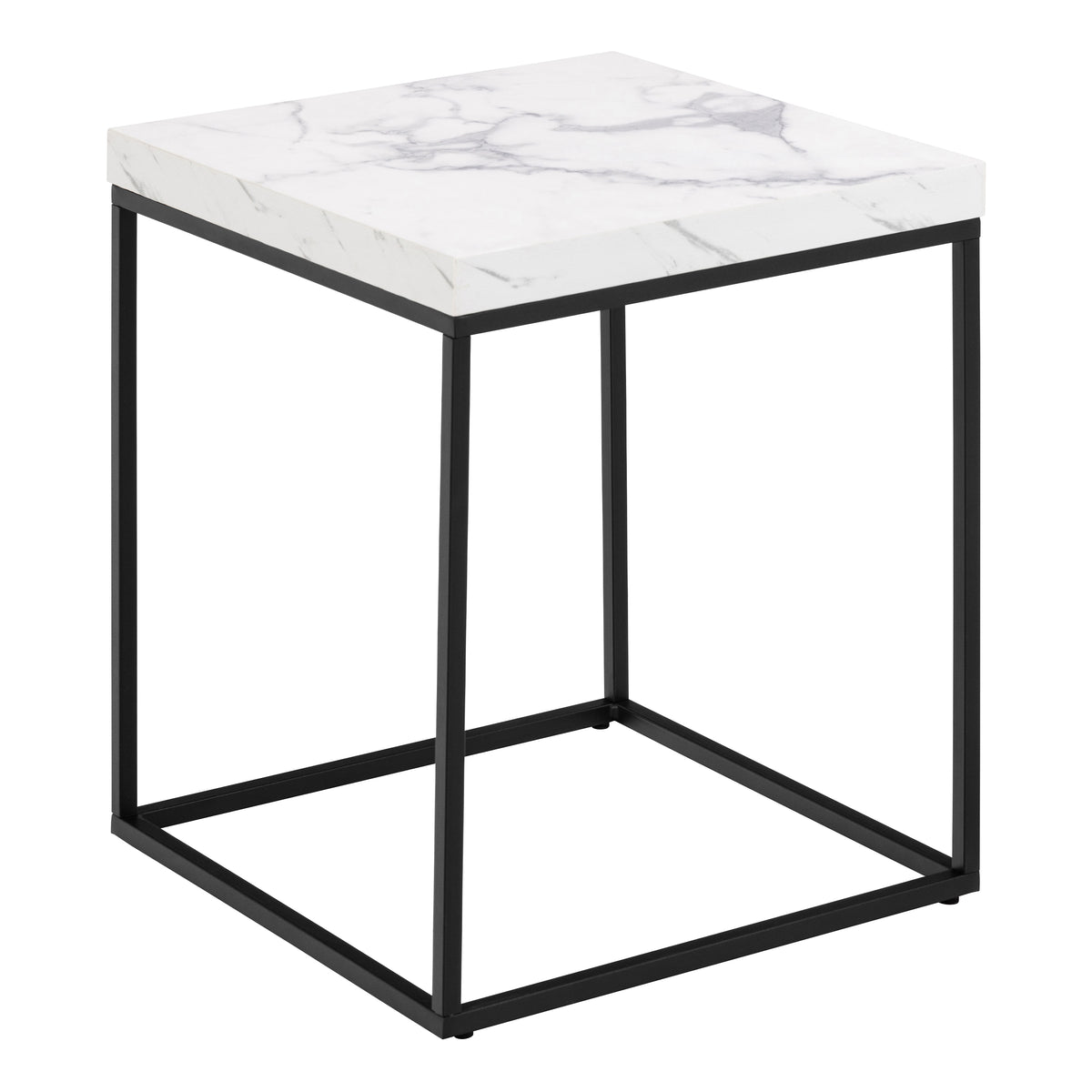 Barossa Coffee Table with White Marble Carrara Top & Black Base 40cm — front view